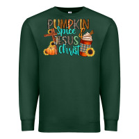 Sports Green pumpkin spice and jesus christ Premium Sweatshirt - CowGirlArtShop