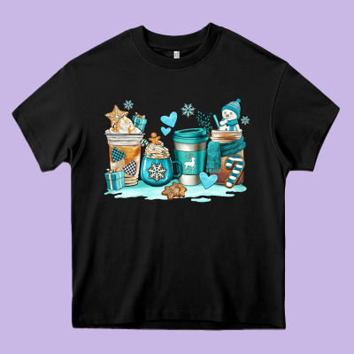 Winter Coffe Cups Heavy Core Tee Designed By Adodesignshop