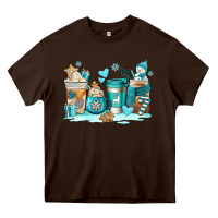 Chocolate Brown winter coffe cups Heavy Core Tee - AdoDesignShop