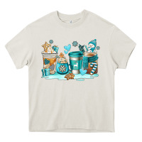 Cream winter coffe cups Heavy Core Tee - AdoDesignShop