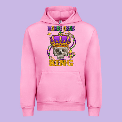 Skull Mardi Gras King Urban Hoodie Designed By Fadigitalartstudio