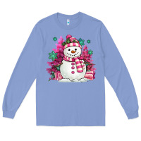 Colony Blue pink christmas snowman Long Sleeve Tee - MaliasSmallBusiness