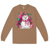 Toasted Coconut pink christmas snowman Long Sleeve Tee - MaliasSmallBusiness