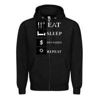 Black Tax Day Eat Sleep Do Taxes Repeat Gift Zipper Hoodie - Bettercallsaul