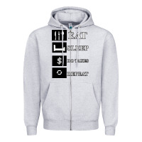 Heather Grey Tax Day Eat Sleep Do Taxes Repeat Gift Zipper Hoodie - Bettercallsaul