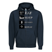 Navy Tax Day Eat Sleep Do Taxes Repeat Gift Zipper Hoodie - Bettercallsaul