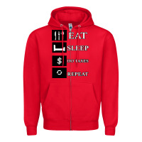 Red Tax Day Eat Sleep Do Taxes Repeat Gift Zipper Hoodie - Bettercallsaul