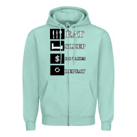 Seafoam Tax Day Eat Sleep Do Taxes Repeat Gift Zipper Hoodie - Bettercallsaul