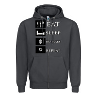 Smoke Tax Day Eat Sleep Do Taxes Repeat Gift Zipper Hoodie - Bettercallsaul