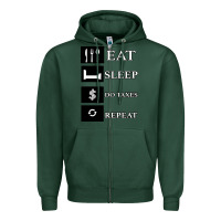 Sports Green Tax Day Eat Sleep Do Taxes Repeat Gift Zipper Hoodie - Bettercallsaul