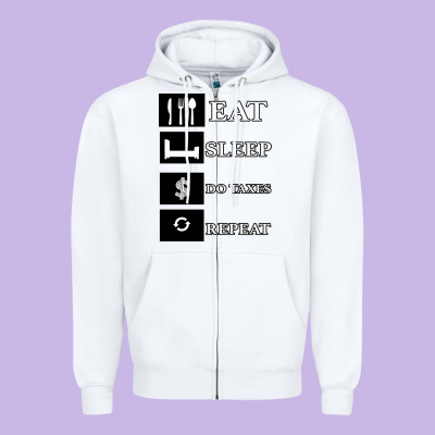 Tax Day Eat Sleep Do Taxes Repeat Gift Zipper Hoodie Designed By Bettercallsaul
