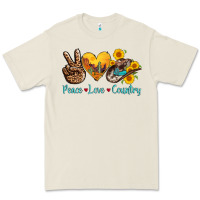 Bone peace love country cowhide cowboy hat Premium Tee - AdoDesignShop