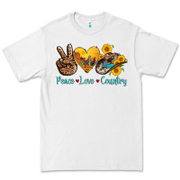 White peace love country cowhide cowboy hat Premium Tee - AdoDesignShop