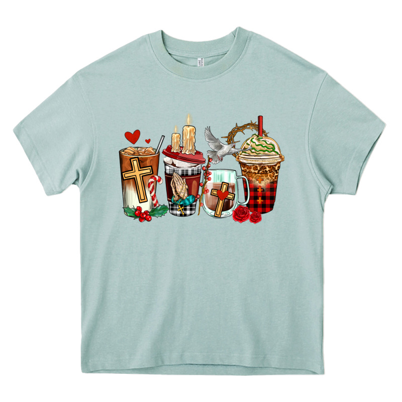 Religious Coffee Cups Heavy Core Tee by AdoDesignShop | Teevron