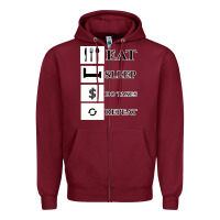 Burgundy Tax Day Eat Sleep Do Taxes Repeat Gift Zipper Hoodie - Bettercallsaul