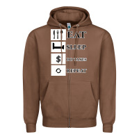 Chestnut Tax Day Eat Sleep Do Taxes Repeat Gift Zipper Hoodie - Bettercallsaul