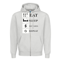 Dove Grey Tax Day Eat Sleep Do Taxes Repeat Gift Zipper Hoodie - Bettercallsaul