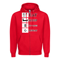 Red Tax Day Eat Sleep Do Taxes Repeat Gift Zipper Hoodie - Bettercallsaul