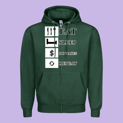 Tax Day Eat Sleep Do Taxes Repeat Gift Zipper Hoodie Designed By Bettercallsaul