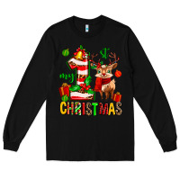 Black my first christmas reindeer Long Sleeve Tee - MaliasSmallBusiness