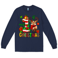 Navy my first christmas reindeer Long Sleeve Tee - MaliasSmallBusiness