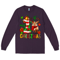 Plum my first christmas reindeer Long Sleeve Tee - MaliasSmallBusiness