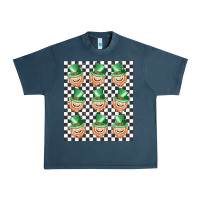 Midnight Navy boujee checker board leprechaun Urban Heavy Tee - MaliasSmallBusiness