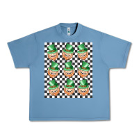 Pebble Blue boujee checker board leprechaun Urban Heavy Tee - MaliasSmallBusiness