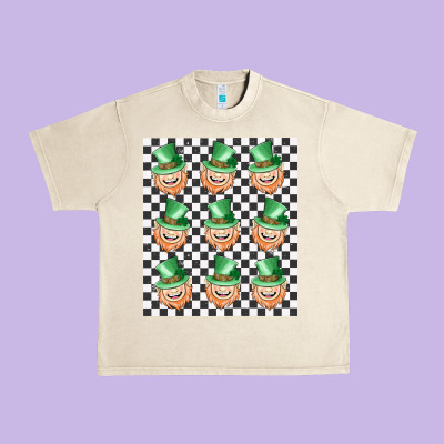 Boujee Checker Board Leprechaun Urban Heavy Tee Designed By Maliassmallbusiness