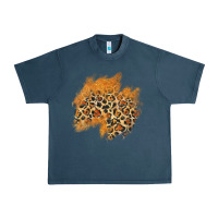 Midnight Navy leopard glitter patch Urban Heavy Tee - AdoDesignShop