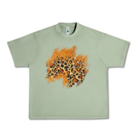 Oil Green leopard glitter patch Urban Heavy Tee - AdoDesignShop