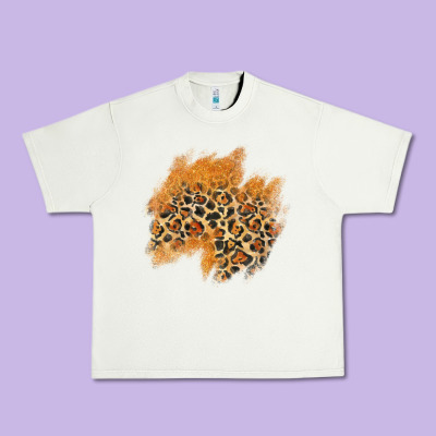 Leopard Glitter Patch Urban Heavy Tee Designed By Adodesignshop