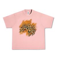 Salmon leopard glitter patch Urban Heavy Tee - AdoDesignShop