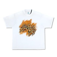 White leopard glitter patch Urban Heavy Tee - AdoDesignShop