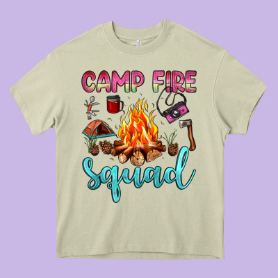 Camp Fire Squad Heavy Core Tee Designed By Jahusdesignshop