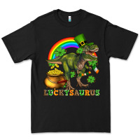 Black luckysaurus and st patricks Premium Tee - AdoDesignShop