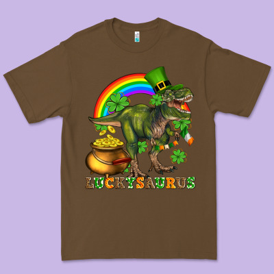 Luckysaurus And St Patricks Premium Tee Designed By Adodesignshop