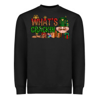Black What's crackin Christmas Heavyweight Sweatshirt - NancyCooperArtShop