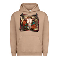 Pigment Burro Western Bull Skull Urban Hoodie - FaDigitalArtStudio