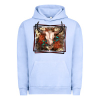 Pigment Grape Ice Western Bull Skull Urban Hoodie - FaDigitalArtStudio