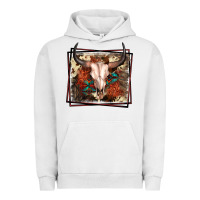 Pigment Lunar Rock Western Bull Skull Urban Hoodie - FaDigitalArtStudio