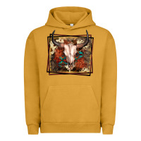 Pigment Peanut Butter Western Bull Skull Urban Hoodie - FaDigitalArtStudio
