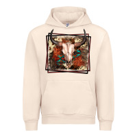Sandshell Western Bull Skull Urban Hoodie - FaDigitalArtStudio