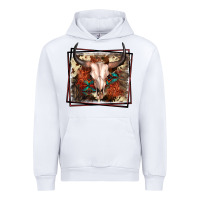 White Western Bull Skull Urban Hoodie - FaDigitalArtStudio