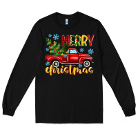 Black merry christmas truck Long Sleeve Tee - MaliasSmallBusiness