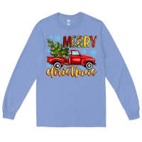 Colony Blue merry christmas truck Long Sleeve Tee - MaliasSmallBusiness
