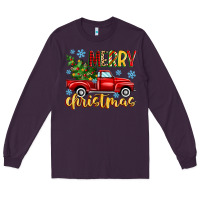 Plum merry christmas truck Long Sleeve Tee - MaliasSmallBusiness