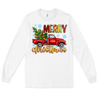 White merry christmas truck Long Sleeve Tee - MaliasSmallBusiness