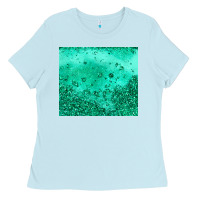 Baby Blue green glitter Ladies Tee - JahusDesignShop