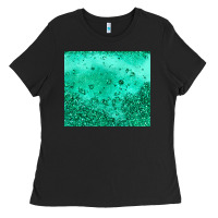 Black green glitter Ladies Tee - JahusDesignShop